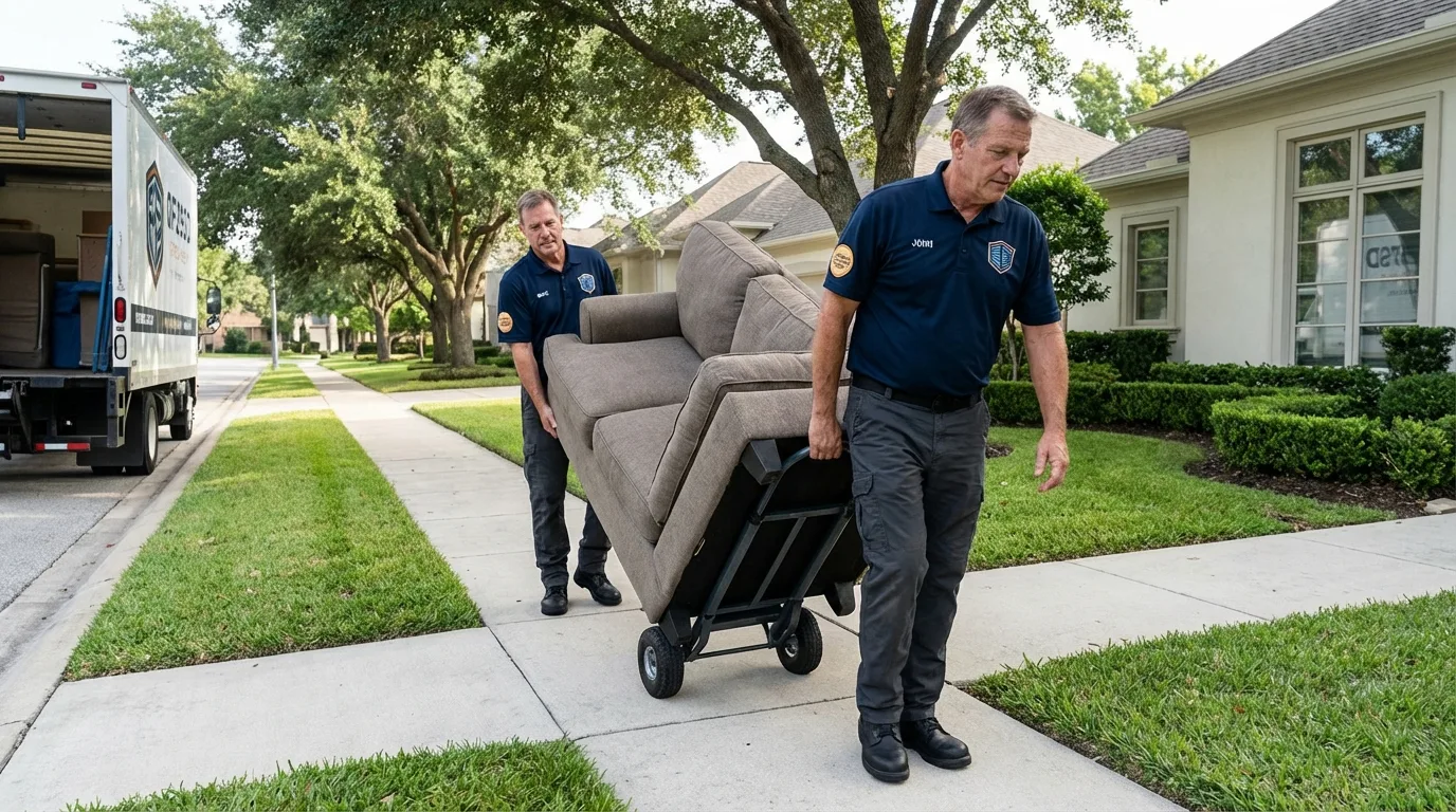Local residential moving crew loading furniture in Belfair, WA